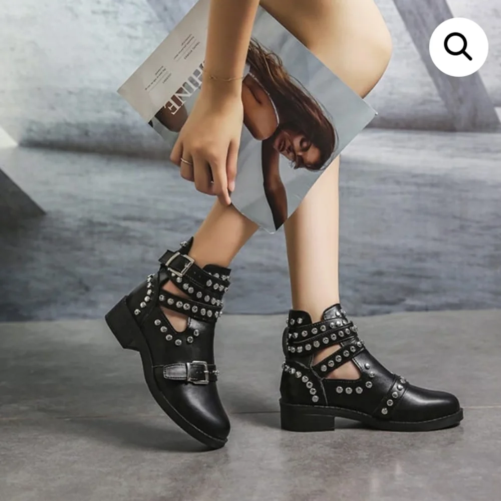 Women's Buckle Boots - Picture 2 of 2